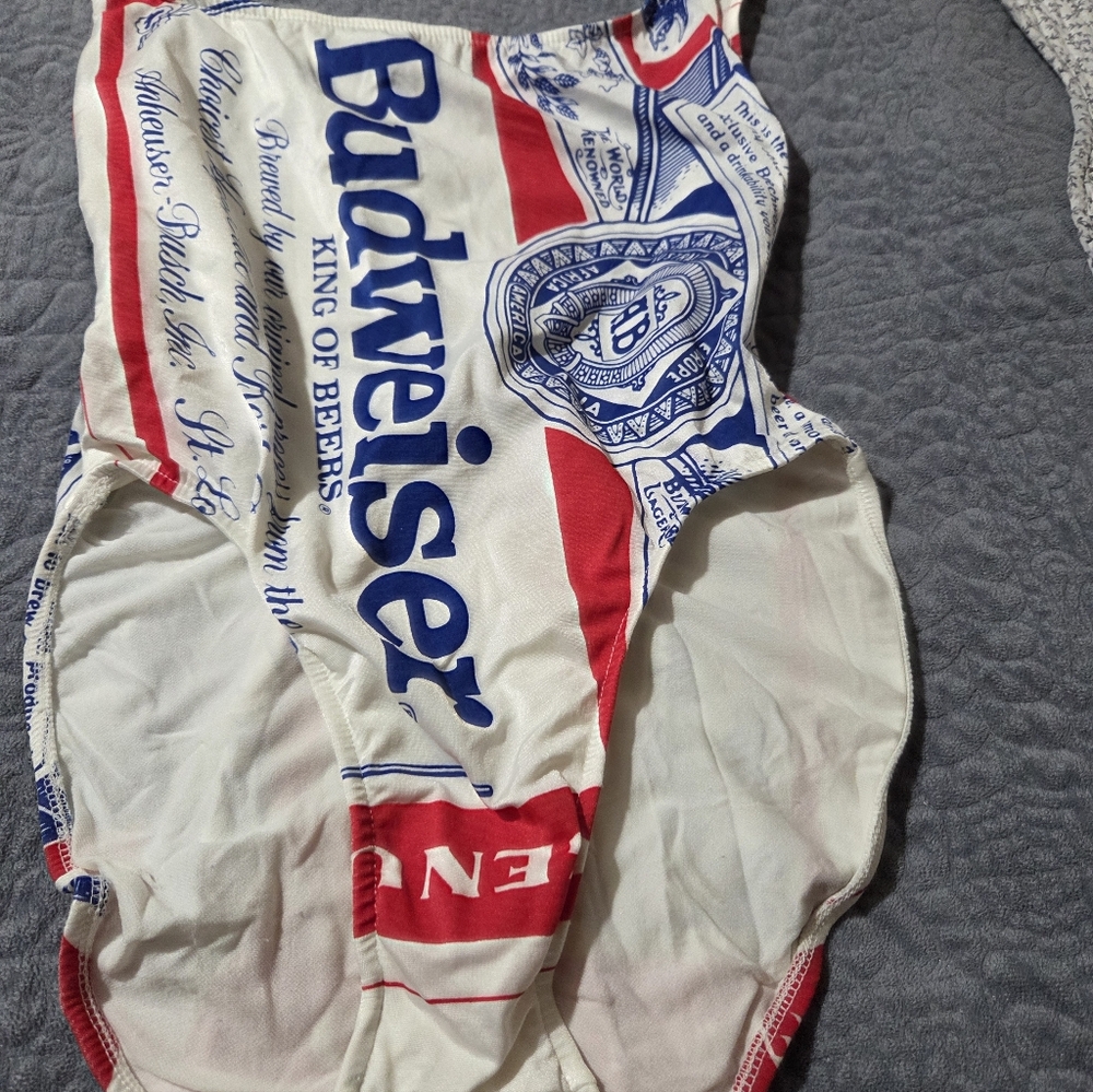 Budweiser Red and Blue Logo Bathing Suit,Womens 13/14 - Picture 2 of 6